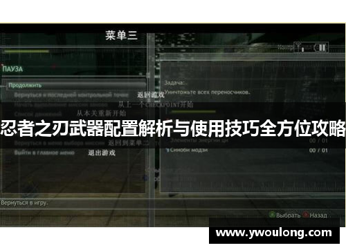 忍者之刃武器配置解析与使用技巧全方位攻略